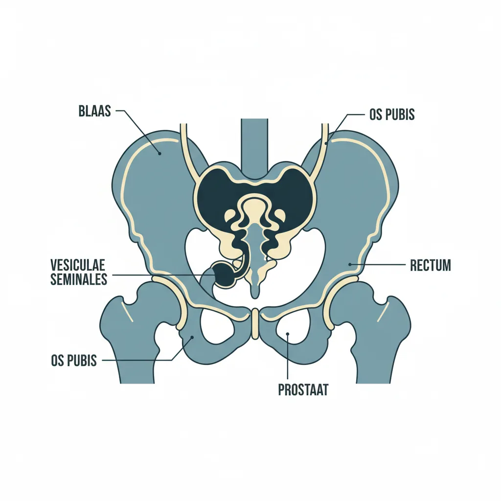 Educatief anatomisch schema mannelijk bekkengebied bloedsomloop